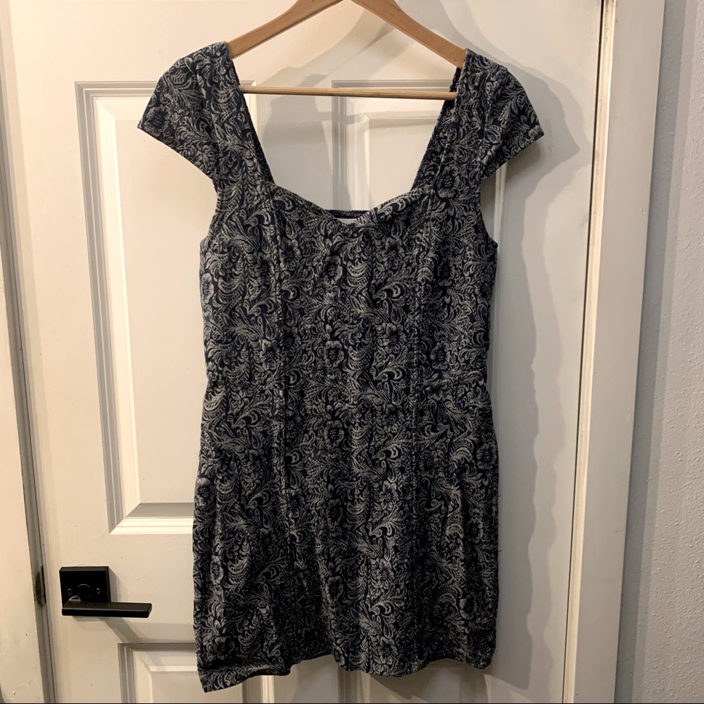 Free People Toile Patterned Cap Sleeve Mini Dress